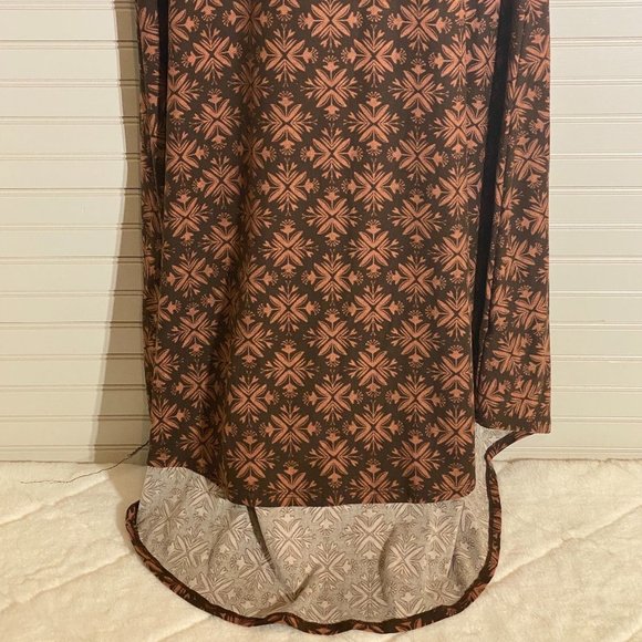 Lula Roe Size S Carly Dress in Brown & Coral - Picture 4 of 6